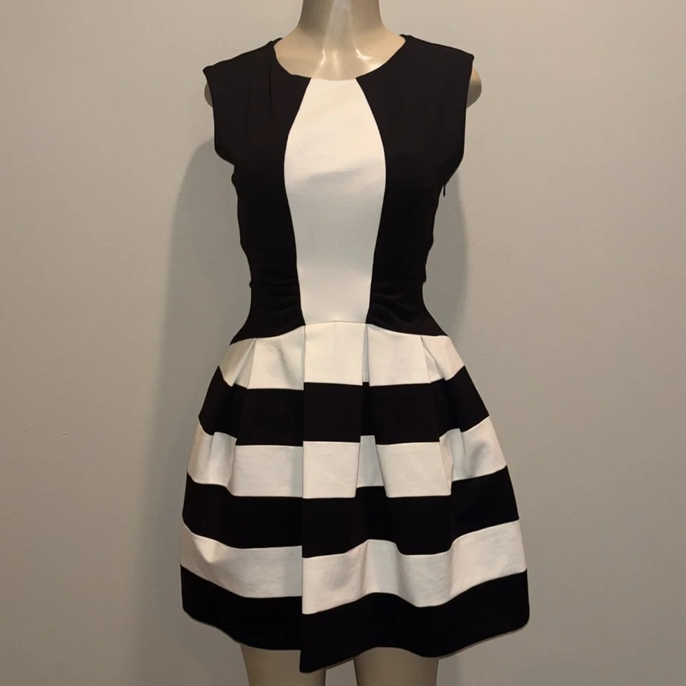 Anthropologie Strata Dress Ponte Fit & Flare By Eva Franco Size 2 - Picture 5 of 8